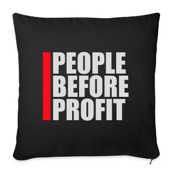 Logo de l’activisme People Before Profit Justice - Housse de coussin décorative 45 x 45 cm - noir - Devant