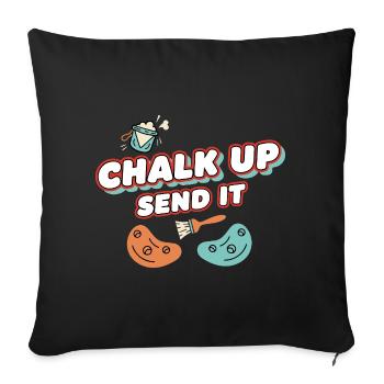 Inscris à la craie Envoie ça Plaisir d’escalade - Housse de coussin décorative 45 x 45 cm - noir - Devant