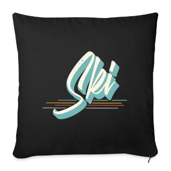 Ski - Sofa pillowcase 17,3'' x 17,3'' (45 x 45 cm) - black - Front