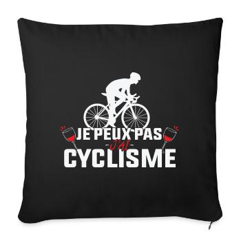 Je Peux Pas J'ai Cyclisme et l'Apero - Housse de coussin décorative 45 x 45 cm - noir - Devant