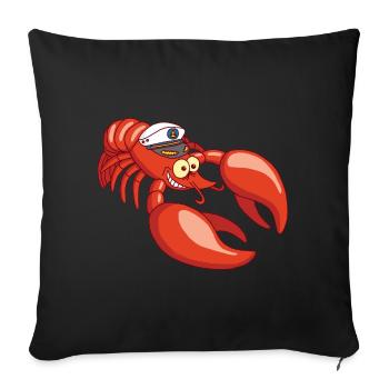 Captain Lobster - Sofakissenbezug 45 x 45 cm - Schwarz - Vorne