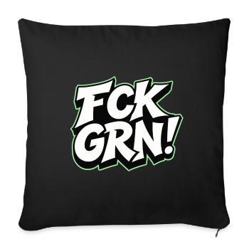 Lettrage de déclaration FCK GRN - Housse de coussin décorative 45 x 45 cm - noir - Devant