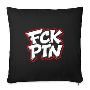 FCK PTN Anti Putin Statement - Sofa pillowcase 17,3'' x 17,3'' (45 x 45 cm) - black - Front