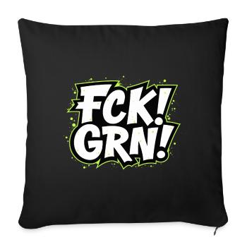 Lettrage de déclaration FCK GRN - Housse de coussin décorative 45 x 45 cm - noir - Devant