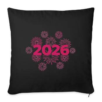 2026 Fireworks New Year's Eve Celebration - Sofa pillowcase 17,3'' x 17,3'' (45 x 45 cm) - black - Front