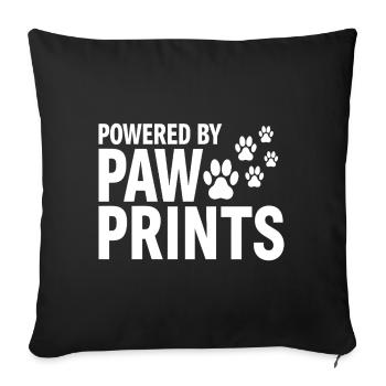 Powered By Paw Prints Dog Love Statement - Sofa pillowcase 17,3'' x 17,3'' (45 x 45 cm) - black - Front