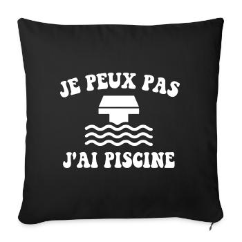 I can't I have a swimming pool - Sofa pillowcase 17,3'' x 17,3'' (45 x 45 cm) - black - Front