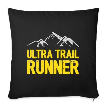Coureur d’ultra-trail - Housse de coussin décorative 45 x 45 cm - noir - Devant
