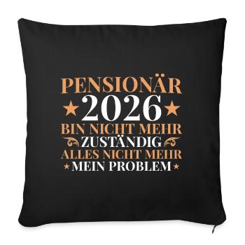 Retraité 2026 Plus responsable - Pension - Housse de coussin décorative 45 x 45 cm - noir - Devant