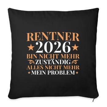Retraités 2026 Plus responsables - retraite - Housse de coussin décorative 45 x 45 cm - noir - Devant