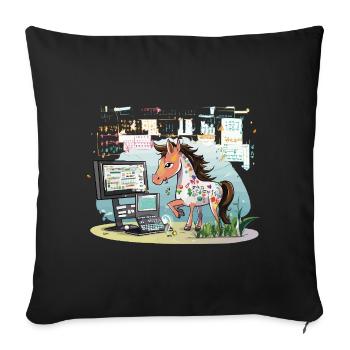 Digital Graffiti Pony - Sofa pillowcase 17,3'' x 17,3'' (45 x 45 cm) - black - Front