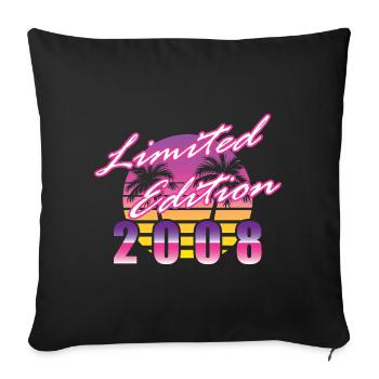 18th Birthday Limited Edition 2008 vintage - Sofa pillowcase 17,3'' x 17,3'' (45 x 45 cm) - black - Front