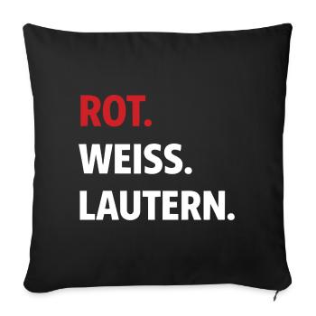 Rouge. Blanc. Lautern. – Maillot de supporter de Kaiserslautern - Housse de coussin décorative 45 x 45 cm - noir - Devant