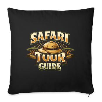 Safari Tour Guide Costume Carnival Africa Zoo - Sofa pillowcase 17,3'' x 17,3'' (45 x 45 cm) - black - Front