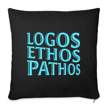 Logos Ethos Pathos Rhétorique Étudiant en Philosophie - Housse de coussin décorative 45 x 45 cm - noir - Devant
