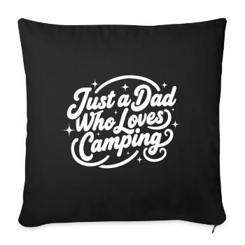 Juste un papa qui adore le camping Idée cadeau de papa - Housse de coussin décorative 45 x 45 cm - noir - Devant