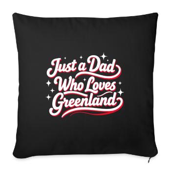 Juste un papa qui aime Greenland Grönland Fan - Housse de coussin décorative 45 x 45 cm - noir - Devant