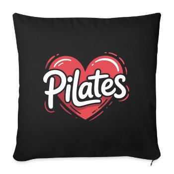 Pilates Herzdesign - Sofakissenbezug 45 x 45 cm - Schwarz - Vorne
