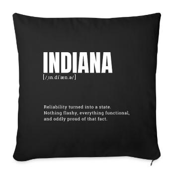 Indiana State Pride Retro-Logo - Sofakissenbezug 45 x 45 cm - Schwarz - Vorne