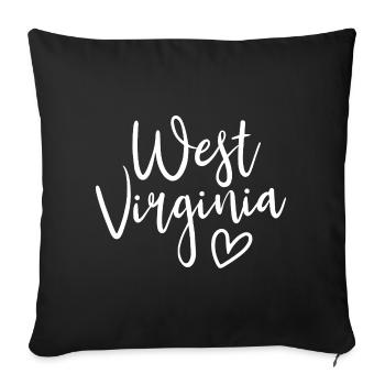 Cœur de Virginie-Occidentale Amour des Femmes en Virginie-Occidentale - Housse de coussin décorative 45 x 45 cm - noir - Devant