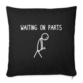En attente de pièces Amoureux de voitures mécanicien automobile - Housse de coussin décorative 45 x 45 cm - noir - Devant