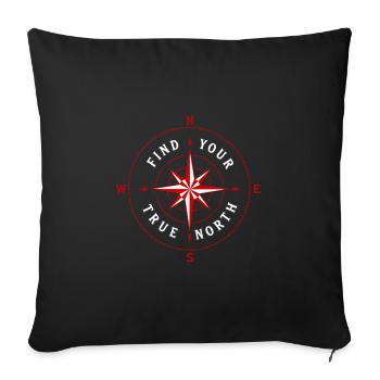 Find Your True North Compass Compass Rose Symbol - Sofa pillowcase 17,3'' x 17,3'' (45 x 45 cm) - black - Front