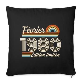 February 1980 - Sofa pillowcase 17,3'' x 17,3'' (45 x 45 cm) - black - Front