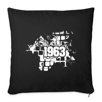 1963 - Sofa pillowcase 17,3'' x 17,3'' (45 x 45 cm) - black - Front