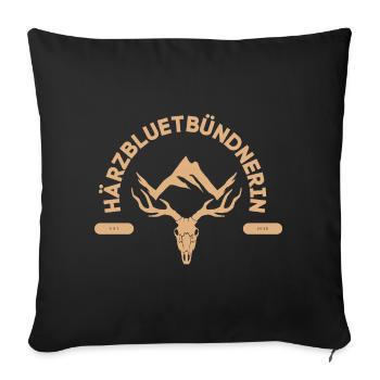 Härzbluetgraubünden - Housse de coussin décorative 45 x 45 cm - noir - Devant