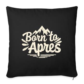 Né de la fête des sports d’hiver Après Ski Mountains - Housse de coussin décorative 45 x 45 cm - noir - Devant
