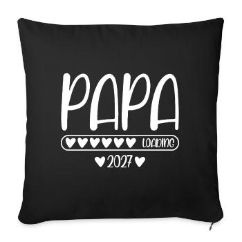 Papa 2027 loading - Sofa pillowcase 17,3'' x 17,3'' (45 x 45 cm) - black - Front