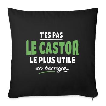 Tes pas le castor le plus utile - Housse de coussin décorative 45 x 45 cm - noir - Devant