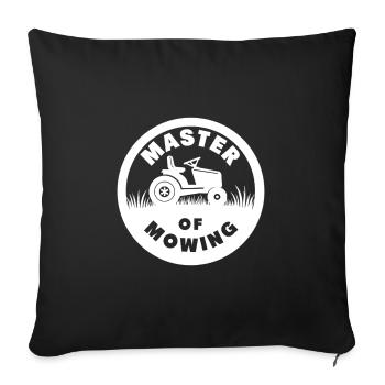 Maître de la tonte à tracteur à pelouse - Housse de coussin décorative 45 x 45 cm - noir - Devant