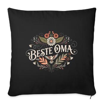 Meilleure idée de cadeau pour grand-mère pour un oreiller d’anniversaire de grand-mère - Housse de coussin décorative 45 x 45 cm - noir - Devant