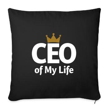 Déclaration du PDG de My Life Krone - Housse de coussin décorative 45 x 45 cm - noir - Devant