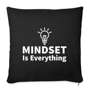 Mindset is everything Light bulb motivation success - Sofa pillowcase 17,3'' x 17,3'' (45 x 45 cm) - black - Front