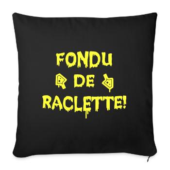 FONDU DE RACLETTE - humour fromage et montagne - Housse de coussin décorative 45 x 45 cm - noir - Devant