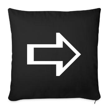 Flèche droite gauche Icône - Housse de coussin décorative 45 x 45 cm - noir - Devant