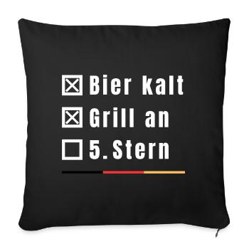 Bier, Grill und 5. Stern | Weltmeister 2026 - Sofakissenbezug 45 x 45 cm - Schwarz - Vorne