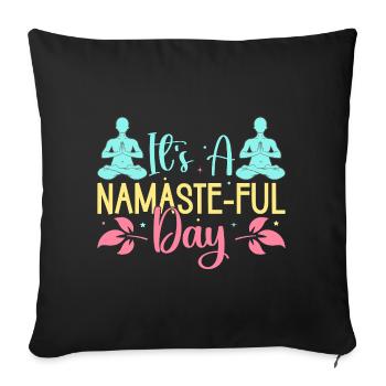 Yoga C’est une journée pleine de namaste Yoga drôle - Housse de coussin décorative 45 x 45 cm - noir - Devant
