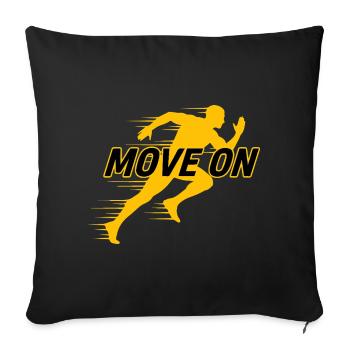 Move On Motivations Running Shirt Runner Silhouette - Sofa pillowcase 17,3'' x 17,3'' (45 x 45 cm) - black - Front