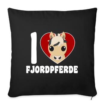 J’adore les chevaux de fjord - Housse de coussin décorative 45 x 45 cm - noir - Devant