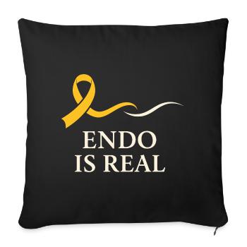 Endometriose-bewusstsein Endo Warrior - Sofakissenbezug 45 x 45 cm - Schwarz - Vorne