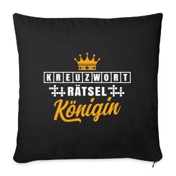 Kreuzworträtsel Königin Design / Rätsel Denksport - Sofakissenbezug 45 x 45 cm - Schwarz - Vorne