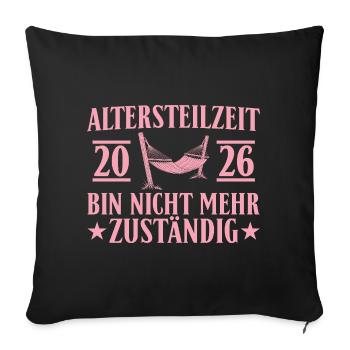 Partial retirement 2026 colleague no longer responsible - Sofa pillowcase 17,3'' x 17,3'' (45 x 45 cm) - black - Front