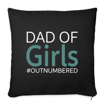 Papa des filles surpassés en nombre, drôle de papa - Housse de coussin décorative 45 x 45 cm - noir - Devant