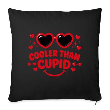 Plus Cool que Cupidon Cœurs Rétro - Housse de coussin décorative 45 x 45 cm - noir - Devant