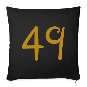 49 - Housse de coussin décorative 45 x 45 cm - noir - Devant