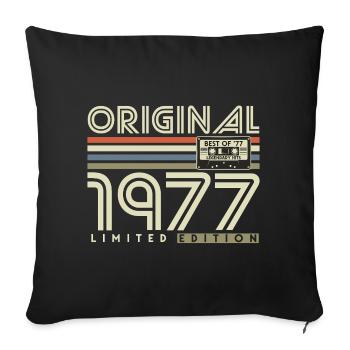 1977 Vintage Vintage Rétro Cadeau d’anniversaire - Housse de coussin décorative 45 x 45 cm - noir - Devant