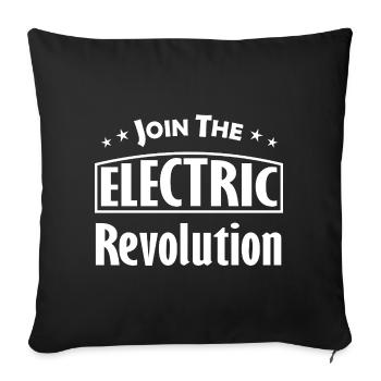 Logo de la Révolution électrique - Housse de coussin décorative 45 x 45 cm - noir - Devant